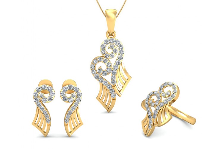 Sana Diamond Pendant set in 14k gold